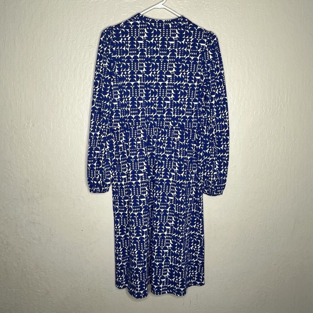 Boden Naomi Blue White Tencel Jersey Dress Pockets Women’s Size 8 L - Picture 12 of 15